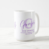 Genesis Name bedeutet Monogramm G lila Text Kaffeetasse (VorderseiteRechts)