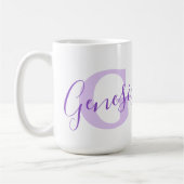 Genesis Name bedeutet Monogramm G lila Text Kaffeetasse (Links)