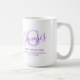 Genesis Name bedeutet Monogramm G lila Text Kaffeetasse