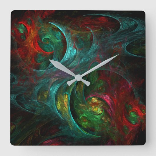 Genesis Nova Abstract Art Square Quadratische Wanduhr (Vorderseite)