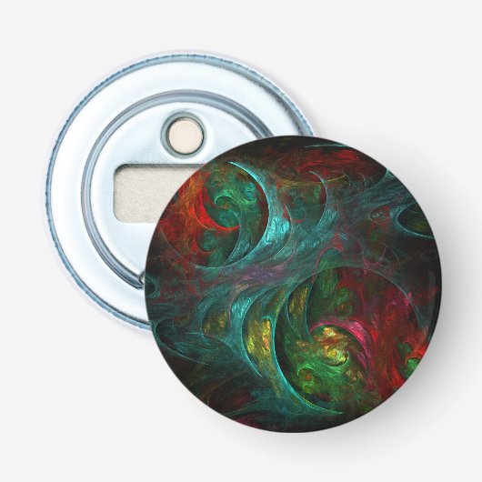 Genesis Nova Abstrakt Art Button Flaschenöffner (Vorderseite)