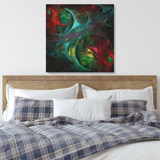 Genesis Nova Abstrakt Art Wrapped Canvas Print Leinwanddruck (Insitu (Schlafzimmer))