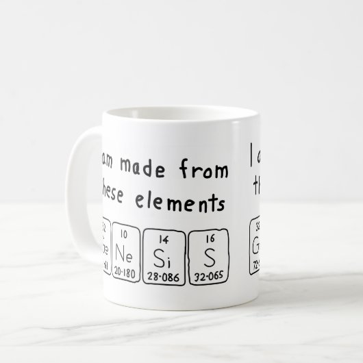 Genesis Periodenname Tasse (Vorderseite Links)