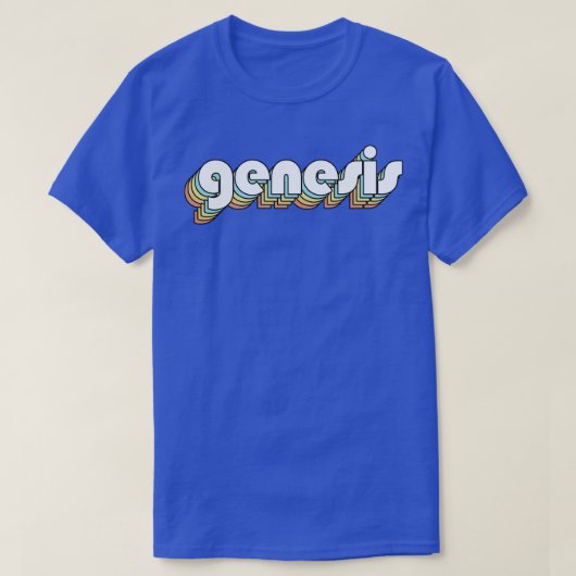 Genesis Retro Rainbow Typografie Faded Style T-Shirt (Design vorne)