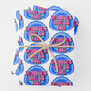 Genesung FUN Geode 12-Schritte-AA-Genesungs-Slogan Geschenkpapier Set