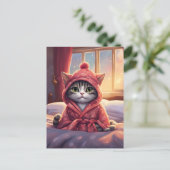 Genesungsgrüße einer kleinen Katze 2 Postkarte (Stehend Vorderseite)