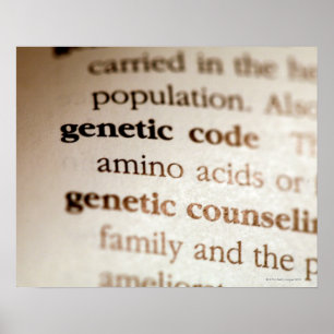 Genetic code and genetic counseling definitions poster