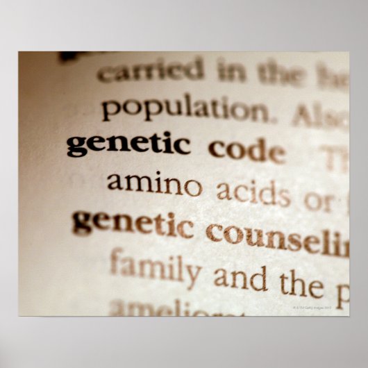 Genetic code and genetic counseling definitions poster (Vorne)