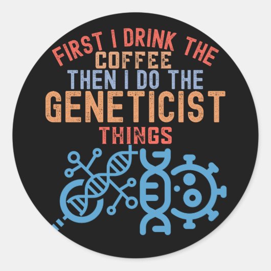 Genetik, Hauptgenetiker Runder Aufkleber (Vorderseite)