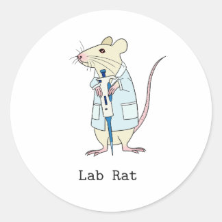 Genetik-Wissenschaftslaborratte Runder Aufkleber