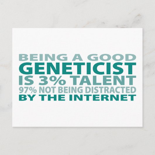Genetiker 3% Talent Postkarte (Vorderseite)