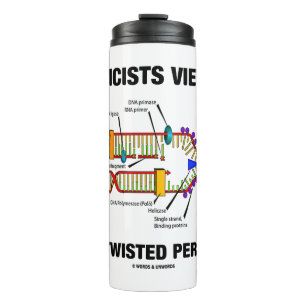 Genetiker betrachten das Leben aus einer verdrehte Thermosbecher