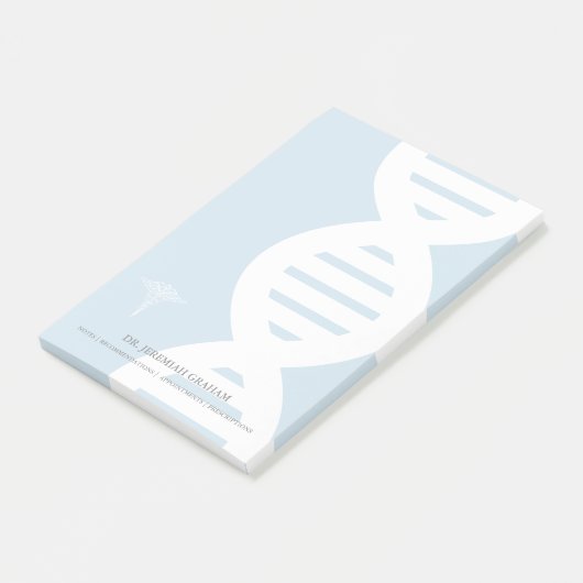 Genetiker DNA-Strang-personalisierter Name Post-it Klebezettel (angewinkelt)