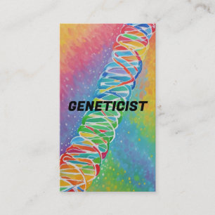 Genetiker farbiger DNA-Strand Visitenkarte