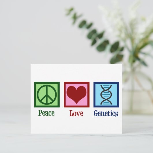 Genetiker Peace Liebe Genetics Company Postkarte (Stehend Vorderseite)