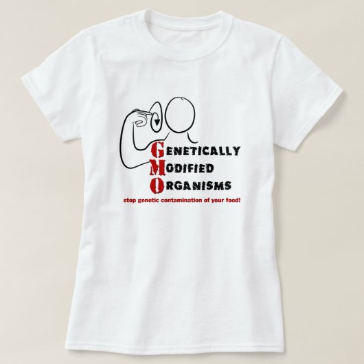 Genetisch veränderte Organismen verrückt T-Shirt (Design vorne)