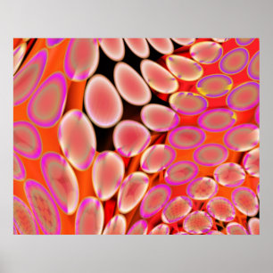 Genetische Kunst psychedelische Blobs Pink Weiß üb Poster