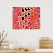 Genetische Kunst Psychedelische Blobs Rosa Weiß üb Poster (Küche)