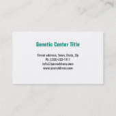 Genetische Tests - Genforschung - Fettdruck Visitenkarte (Rückseite)