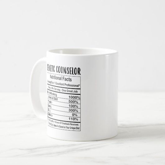 Genetischer Counselor Ernährung Fakten 11oz Tasse (Vorderseite Links)