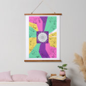 Genetisches Codon-Diagramm Rad der Aminosäuren Wandteppich Mit Holzrahmen (Schlafzimmer)