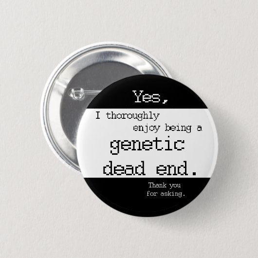 Genetisches Sackgasse-Button (schlicht) Button (Vorne & Hinten)