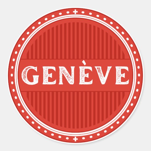 Geneva City Pride Emblem – Swiss Identity Runder Aufkleber (Vorderseite)
