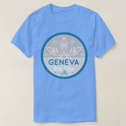 Geneva New York NY Winter Frozen Snowflake Badge  T-Shirt (Design vorne)