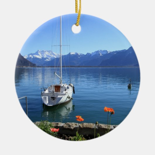 Geneva Seelandschaft, Montreux, die Schweiz Keramikornament (Vorne)