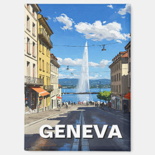 Geneva Street Switzerland Travel Jet d'eau Magnet