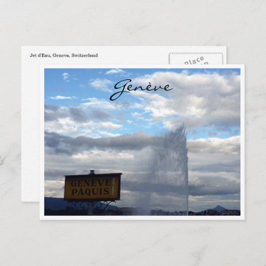 Genève Jet d'eau paquis Postkarte (Vorne/Hinten)