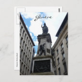 Genève-Statue Postkarte (Vorne/Hinten)