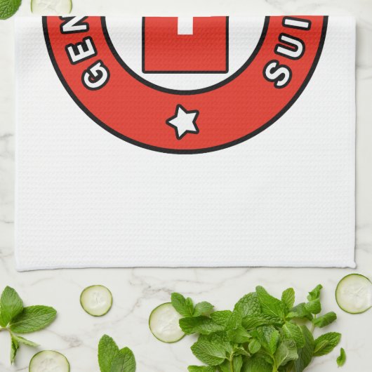 Genève Suisse Geschirrtuch (Gefaltet)