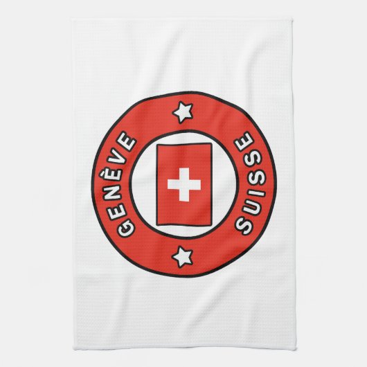 Genève Suisse Geschirrtuch (Vertikal)