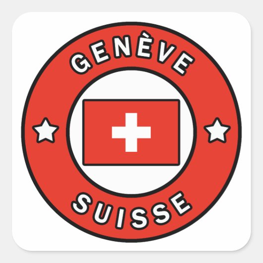 Genève Suisse Quadratischer Aufkleber (Vorderseite)