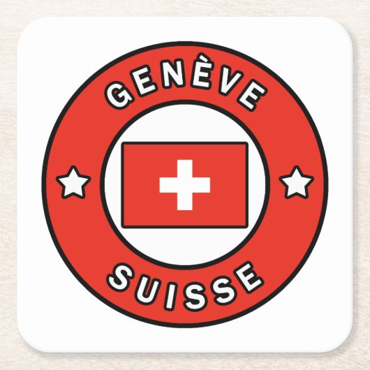 Genève Suisse Rechteckiger Pappuntersetzer (Vorderseite)