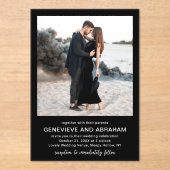 Genevieve Black Foto Moderne Hochzeit Acryleinladungen (Vorderseite)