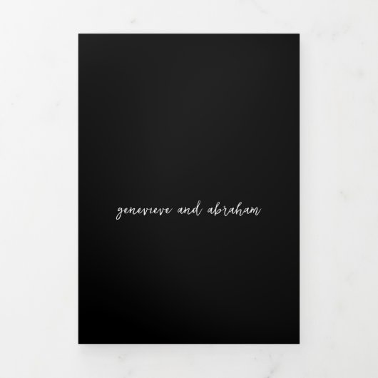Genevieve Black Foto Moderne Hochzeit Dreifach Gefaltete Einladung (Cover)
