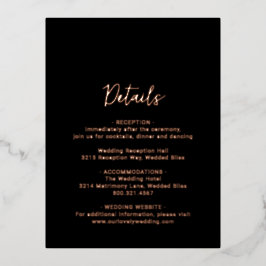 Genevieve Black Foto Moderne Hochzeit Folie Einladungspostkarte