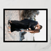 Genevieve Black Foto Moderne Hochzeit Folie Einladungspostkarte (Rückseite)