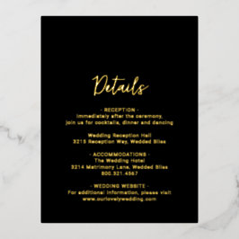 Genevieve Black Foto Moderne Hochzeit Folie Einladungspostkarte