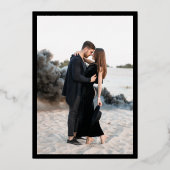 Genevieve Black Foto Moderne Hochzeit Folieneinladung (Rückseite)