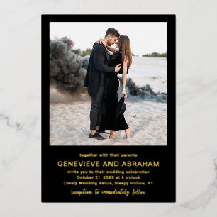 Genevieve Black Foto Moderne Hochzeit Folieneinladung