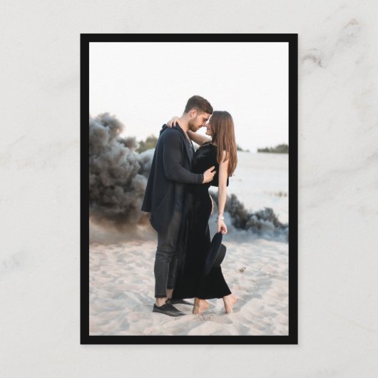 Genevieve Black Foto Moderne Hochzeit RSVP Karte (Rückseite)