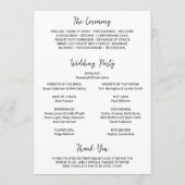 Genevieve Schwarz-Weiß-Foto Moderne Hochzeit Programm (Rückseite)