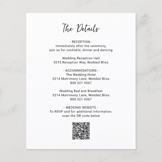 Geneviewer Schwarz-weißes Foto Moderne Hochzeit Ei Flyer (Hinten)