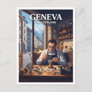 Genf Altstadt und Patek Philippe Museum Souvenir Postkarte
