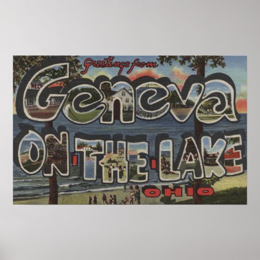 Genf am See, Ohio - Große Briefmarkenszenen Poster (Vorne)