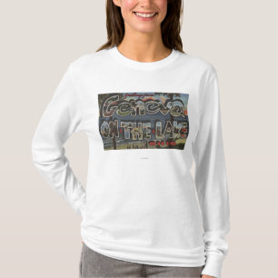Genf-auf-d-See, Ohio - große Buchstabe-Szenen T-Shirt
