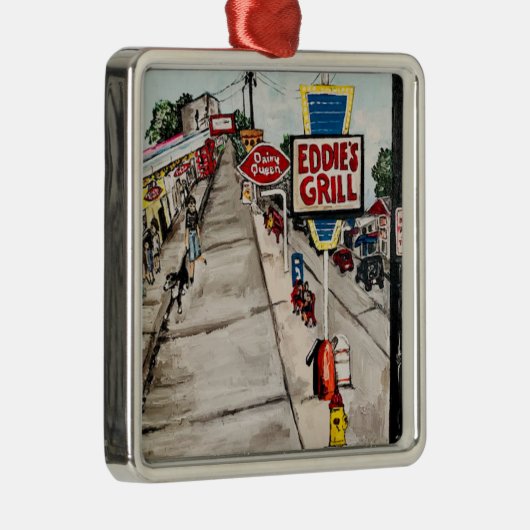 "Genf-Auf-D-See Straßen-Ansicht-" Verzierung Ornament Aus Metall (Rechts)